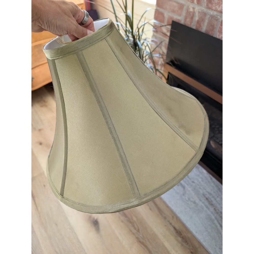 Bell‎ Shaped Gold Fabric Lamp Shade 16" Bottom x 9.5"H Spider Fitter